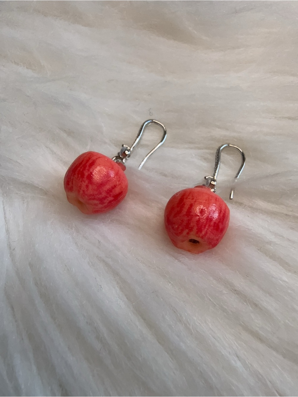Handcrafted Red Apple Drop Earrings